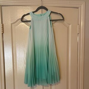 Girls Ombre Pleated Halter Dress - Mint Green - Easter-Ready